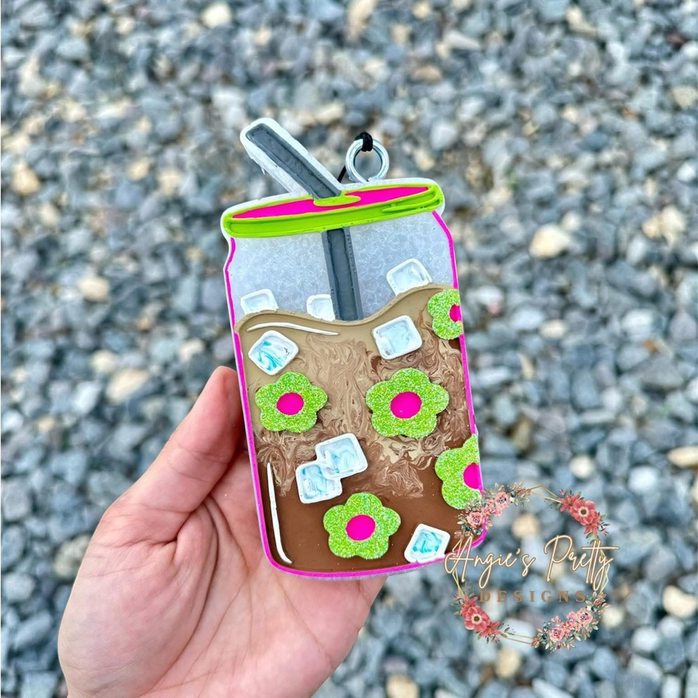 flower iced coffee scented freshie